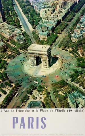 French travel poster L'Arc de Triomphe Paris France